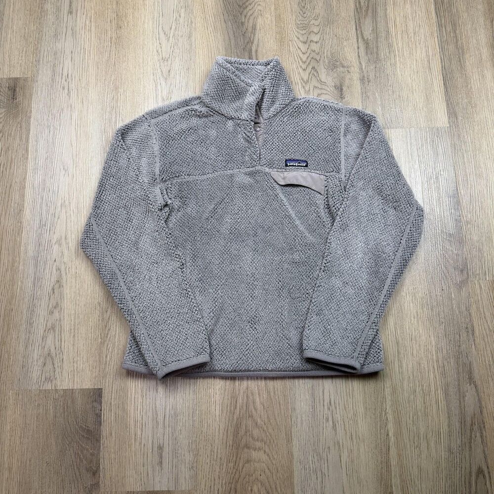 Patagonia Jacket Womens Medium Gray Re Tool Snap Sherpa Fleece Pullover